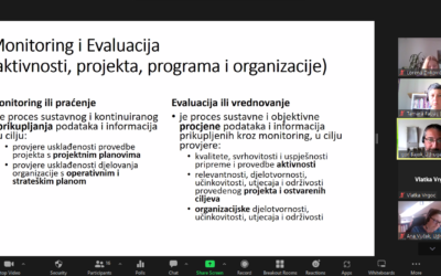 ODRŽANA ONLINE RADIONICA O OSNOVAMA  MONITORINGA I EVALUACIJE