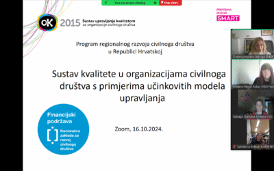 Održana radionica “Sustav kvalitete u organizacijama civilnoga društva s primjerima učinkovitih modela upravljanja”