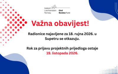 Obavijest o otkazivanju radionica u Supetru